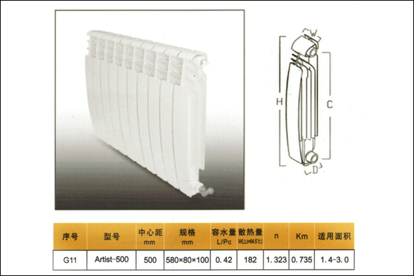格睿尼暖氣片參數